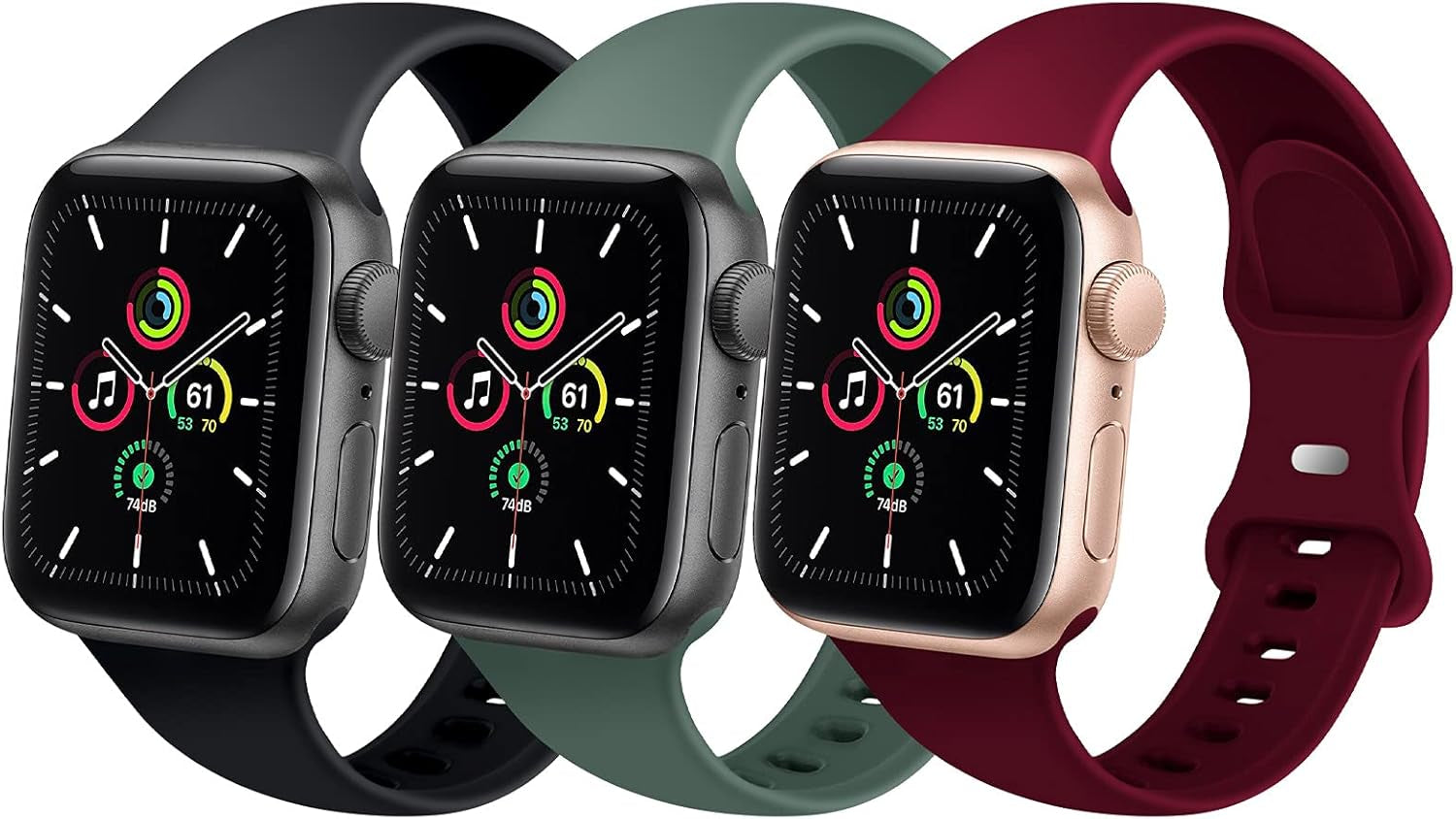 Sport Silicone Band Compatible for Apple Watch Band 38Mm 42Mm 40Mm 44Mm 41Mm 45Mm, Soft Replacement Apple Strap for Iwatch Wristband Series 7/SE/6/5/4/3/2/1 Women Men